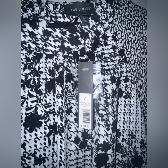 The Limited Black and White Floral Long Sleeve Dress size 0 - Picture 5 of 11